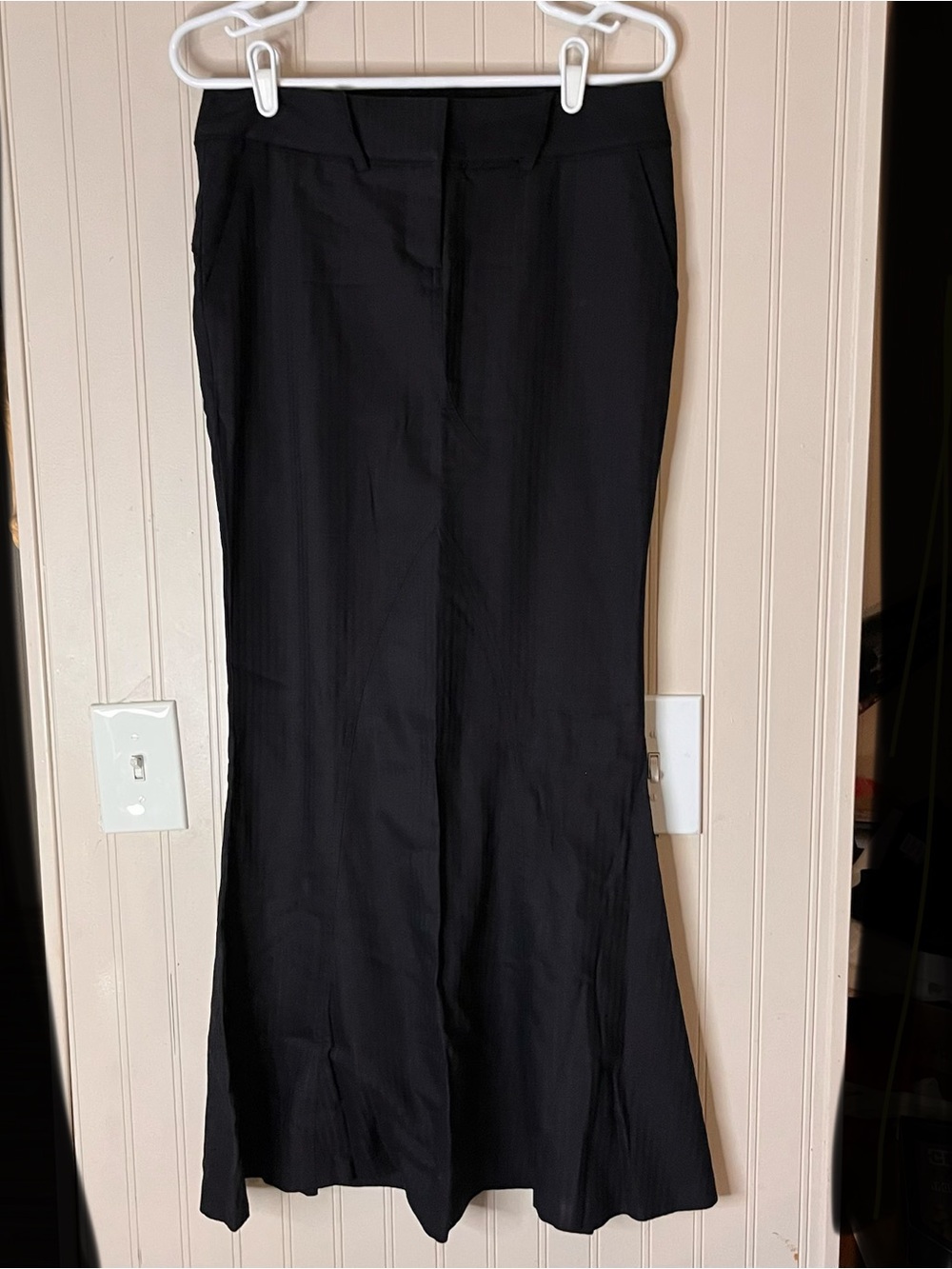 Bebe Black With Light Stripes Mermaid Y2K Maxi Skirt Size 4